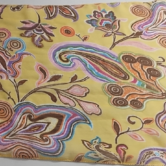 Paisley Pastels on Yellow Scarf Belt - Picture 11 of 12